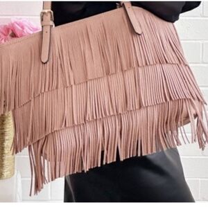 Fringe Pink Women's Bag